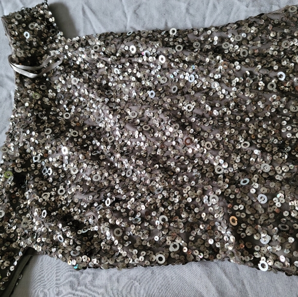 Sequins off-shoulder silver long formal or wedding - Picture 6 of 9